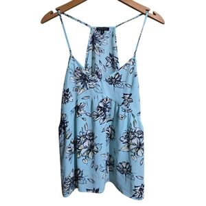 Dynamite Women's Size Medium Floral Blue Spaghetti Strap Top